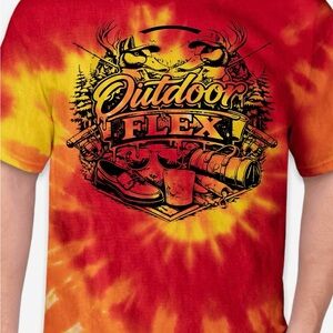 Red and Yellow Tie-Dye Men's Shirt